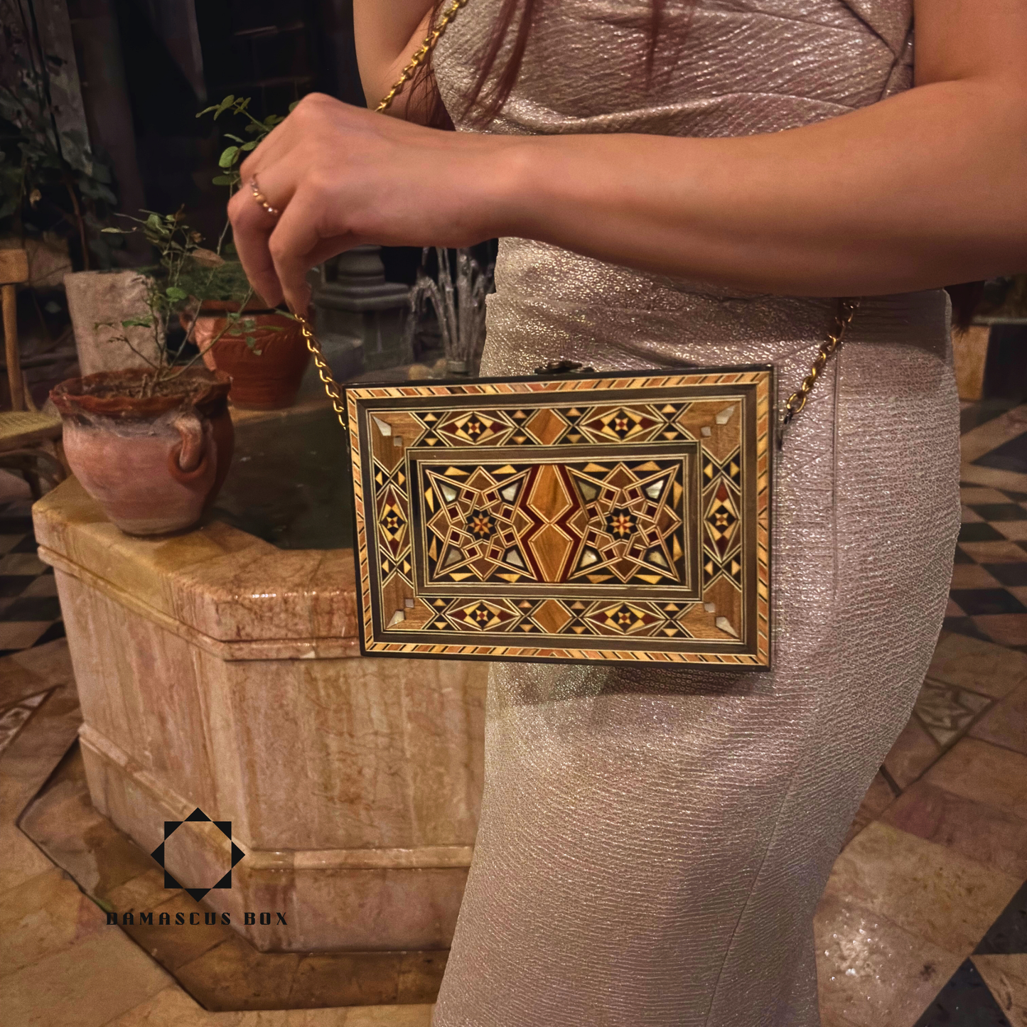 Borsa Damaschina con Madreperla – Eleganza Orientale Artigianale