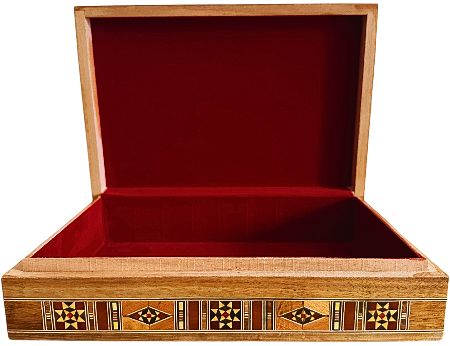 Elegante cofanetto grande a mosaico – Scrigno in legno fatto a mano per gioielli e ricordi, con rivestimento in velluto