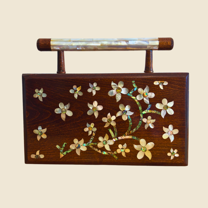 Yasmine – Pochette Damasquine de Luxe avec Nacre & Doublure Brocart