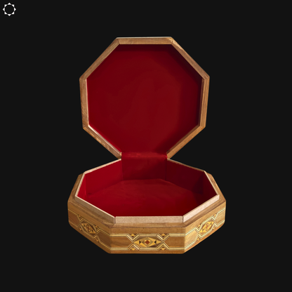 Damast Mozaïek Doos – Handgemaakt Hout met Wijnrode Fluwelen Binnenkant