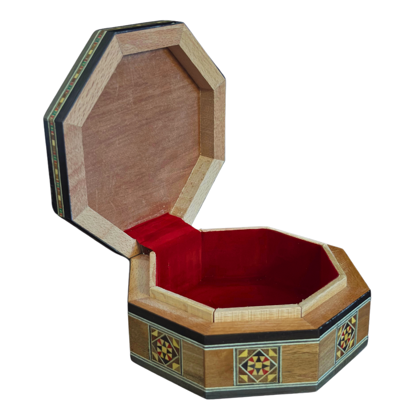 Handgefertigte Mosaik-Schatulle aus Damaskus – Perlmutt & Samt