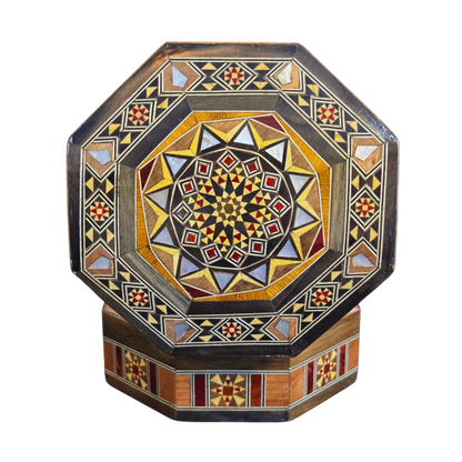 Handgefertigte Mosaik-Schatulle aus Damaskus – Perlmutt & Samt