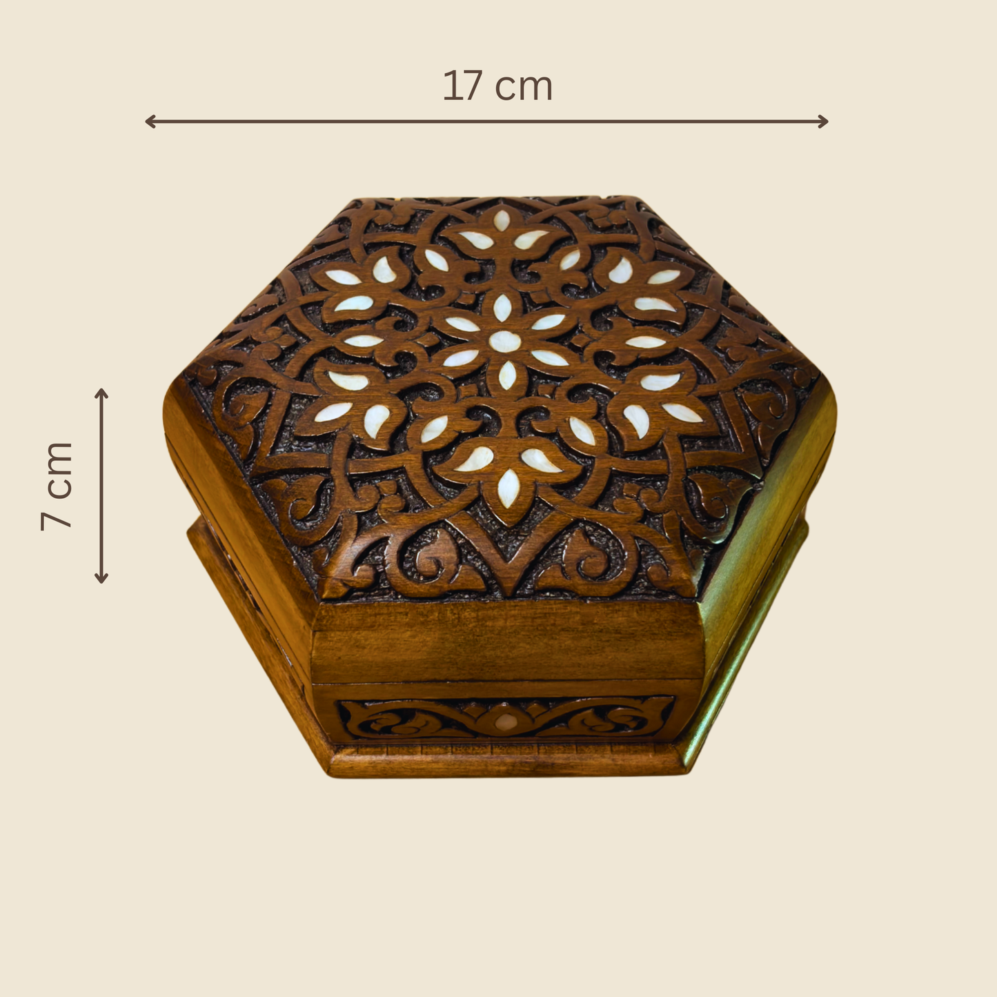 Handcrafted Luxury Carved Box – Mother of Pearl & Velvet Elegance