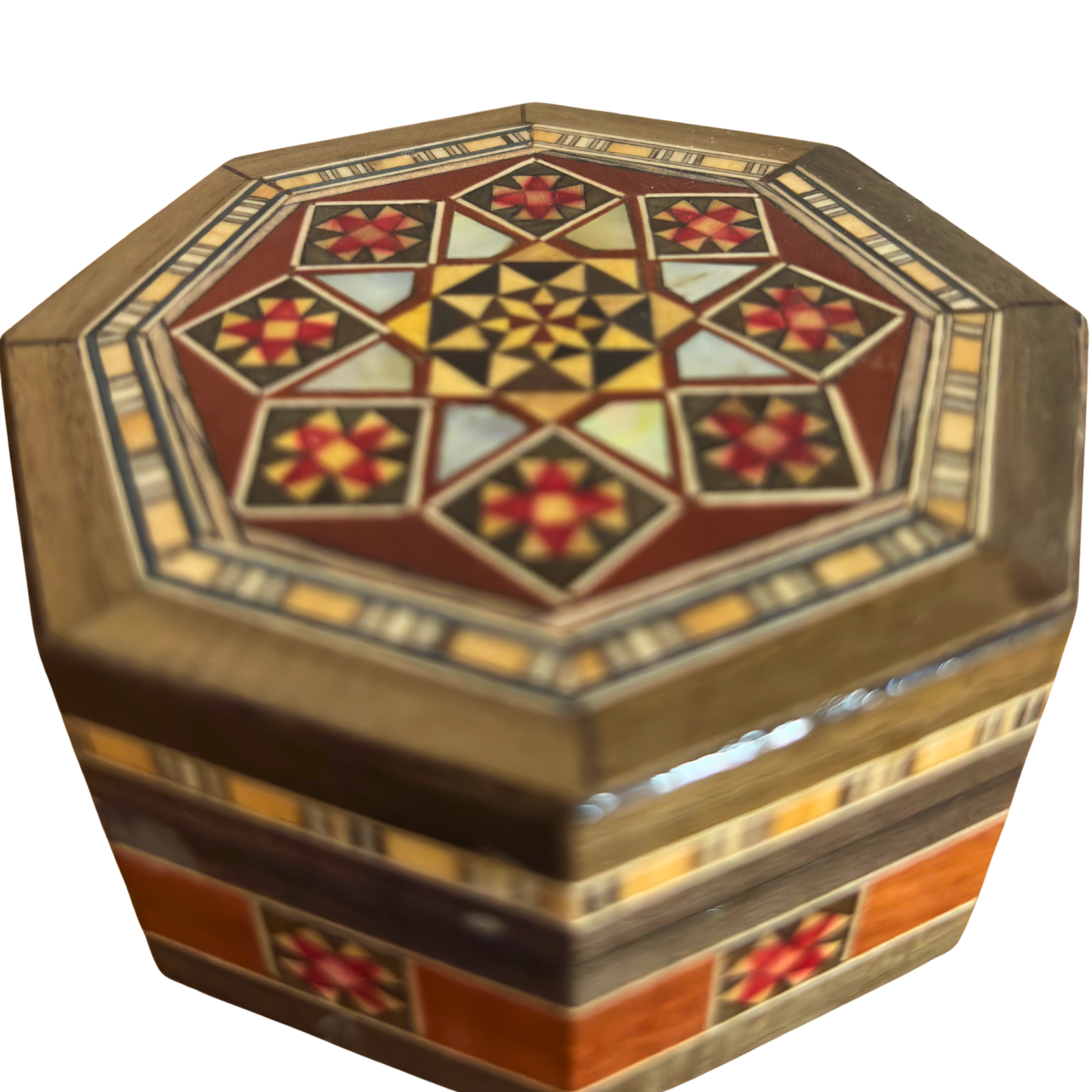 Damascene Mosaic Jewelry Box – Handcrafted with Mother of Pearl Inlay