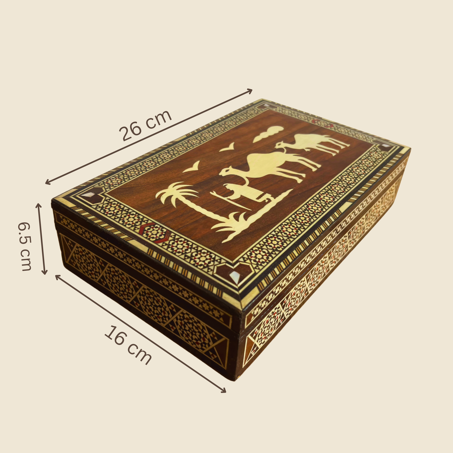 Vintage 1970 Camel Mosaic Box – Handcrafted Oriental Art