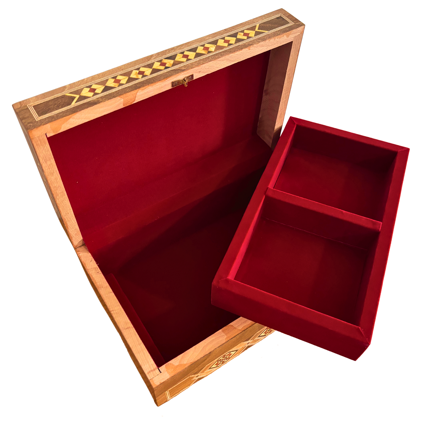 صندوق مجوهرات موزاييك دمشقي مع قفل – تحفة فنية يدوية فاخرة