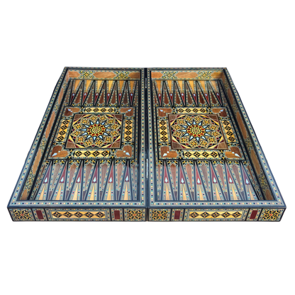 Heritage Chess & Backgammon Set – Damascene Mosaic Craftsmanship