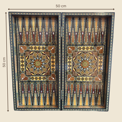 Heritage Chess & Backgammon Set – Damascene Mosaic Craftsmanship