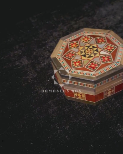 Damaszener Mosaik-Schmuckdose – Handgefertigt mit Perlmutt